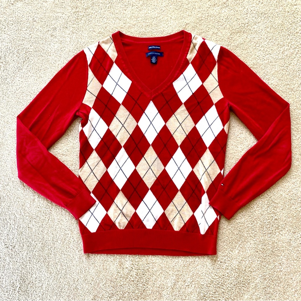 Tommy Hilfiger Argyle V-neck Sweater